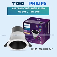 Philips RS280 G2 D75 LED Ceiling Spotlight Deep Reflector - CRI 90, Spotlight Projection Angle 24