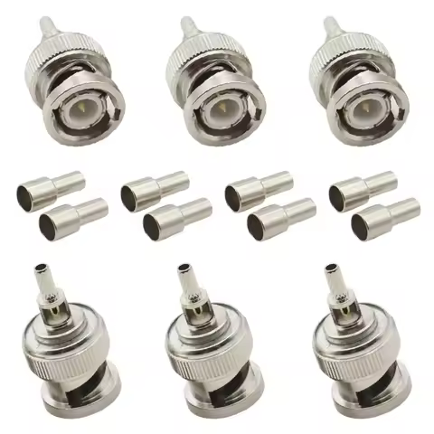 BNC-J-1.5 Male Connector Crimp Extrusion with Window Solder Crimp for RG174 RG316 LMR100 Cable RF Ad