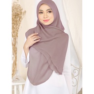 Tudung Bawal Chiffon Voile Curve Ruffle Bidang 50 Tudung Bawal Nikah, Raya, Event, Majlis