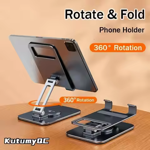Mobile Phone Stand Lazy Tablet Stand Desktop Increase Portable Folding Metal Pad 360 Rotating Stand