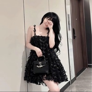 2s Babydoll Silk Dress 2 Layers For Women, Designer Dress By Trang Mun A98