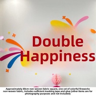 ZLVOEY | Dopamine Firework Design Wedding Room Decor Non-woven