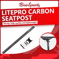 Litepro Carbon Seatpost | Bicycle Folding Bike Light CF Seat Post | Foldie Long Seatpost