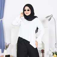 Sabiya Asymmetrical Blouse Slim Fit Top - Asymmetrical top with bell sleeve details