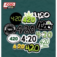 STICKERS 4 20 4.20 420 STICKER BRAND STICKER DISTRO FOURTWENTY FOUR TWENTY HELMET STICKER DECAL RACI