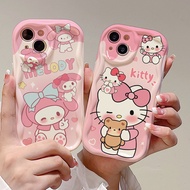 Me.l.o.dy and pink kitty wave edge iphone case for 6s/6splus/7/7plus/8/8plus/x/11/12/13/14/max/proma