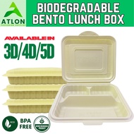 ATLON 50Pcs Thick Disposable Lunch Bento Box 3/4/5 Compartment FoodGrade Safe Bento Box 3D 4D 5D Box