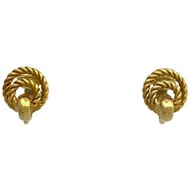🇯🇵代購 Dior 古董老物雙圈卷卷麻花金色夾式耳環