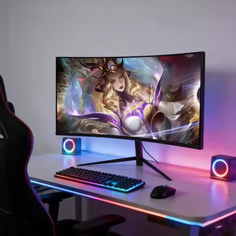 FY 4K Curved Monitor 240Hz Ultra Wide Gaming Screen for Gamers High Refresh Rate Desktop Display 24 