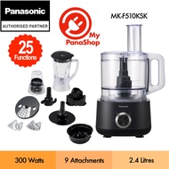 Panasonic 25 Functions Food Processor (2.4L , 9 Accessories) MK-F510KSK