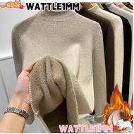 WATTLE1MM Turtleneck Sweater, Women Elegant Knitted Pullover, Velvet Lined Slim Tops Warm Sueter Kni