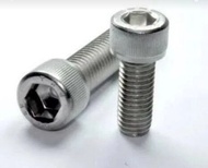 baut L+mur  stainless m8x40 full drat kunci L6