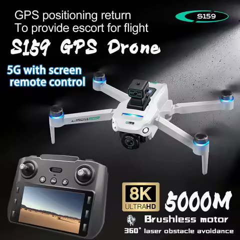 New S159 Drone Professional 8k HD Camera Four-Axis with Screen Remote Control 5G WIFI GPS FPV Aerial