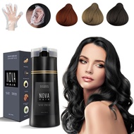 Dye Shampoo,Nova Hair Instant Dye Shampoo,Nova Hair Dye Shampoo 3 in 1, for Men & Women (Black)