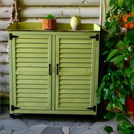 Q-8# Garden Villa Storage Cabinet Outdoor Waterproof Sundries Cabinet Storage Rack Balcony Locker Outdoor Shoe Cabinet W