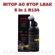 BITOP DIY TOP UP STOP LEAK AC GAS + OIL TREATMENT CAR AIR COND R134 COMPRESSOR TAMBAH REFILL