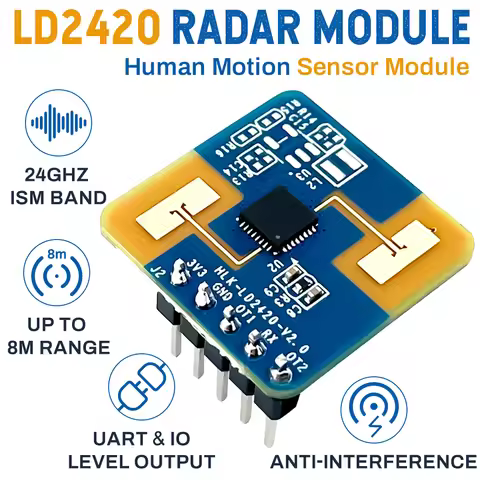LD2420 Radar Module Human Motion Sensor Module 24GHz Support Low Power Smart Sensor 5PIN GPIO UART I