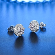 Petchara Jewelry ต่างหูเพชรโมอีส 50 ตังค์ เงินแท้ S925 น้ำ 100-98 D-VVS1 : D3027