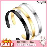 [SIEI]  Men Bracelet Smooth Adjustable Stainless Steel Solid Color Women Bangle Adult Decoration