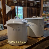 PUTIH Thick White Enamel Stock Pot