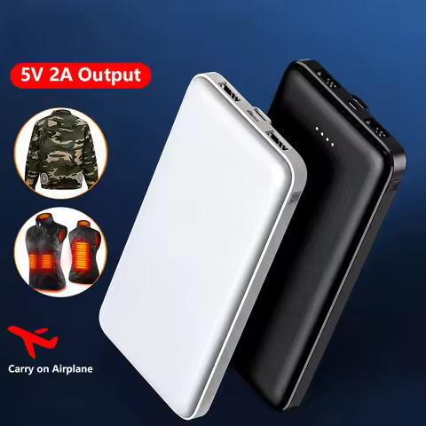 Slim Power Bank 20000mAh 5V 2A Portable Charger for Heated Vest Jacket Power Bank for Xiaomi Mi iPho