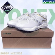 Yonex POWER CUSHION STRIDER FLOW Wide Neck Badminton Shoes White/Gold (SHBSF1WEX-532)
