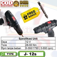 Jld Tools Bor Baterai Murah Mesin Bor Cordless 12 Volt 1 Baterai J12-S