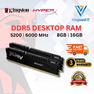 GAMING DESKTOP DDR5 RAM  8GB | 16GB [ 5200 | 5600 | 6000 MHz ]  KINGSTON HYPERX FURY