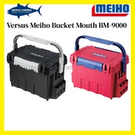 Versus Meiho Bucket Mouth BM-9000 BLACK/RED Made in Japan Original BM 9000 Outdoor Fishing Tackle Bo