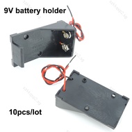 10pcs/lot 9V Battery Clip Holder 9V DC Battery Case connector Box 2pin DIY repair with wire leads fo