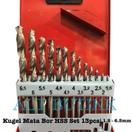 MATA KUGEL HSS IRON DRILL BIT SET 13 PCS | DRILL BIT SET 1.5 - 6.5 mm