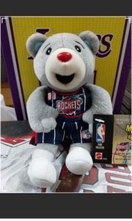 已出售 美國運動 體育 籃球球隊 侯斯頓明星吉祥物 火箭熊 美泰兒生產正版玩具 布偶毛公仔收藏品  Mattel official mascot court collection USA NBA ba