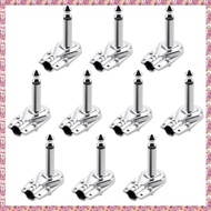 [W Y D H] 10Pcs 90Degree Right Angle 6.35 mm Mono 2 Pole Jack Plug 6.35mm Guitar Phono Pancake 1/4 I