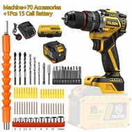 IFASEN 21V Cordless Brushless Drill 21700 Battery Impact Drill 2 Speed Electric Drill Power Drill Ha