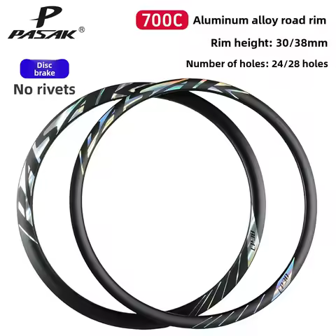 PASAK 700C Road Bicycle Disc Brake Rim Double Aluminum Alloy Rim 30/38mm Presta Valve French Nozzle