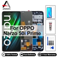 จอ LCD แบบดั้งเดิมสำหรับ OPPO Narzo 50i Prime RMX3506 จอแสดงผลแผงหน้าจอสัมผัสอะไหล่ทดแทนประกอบดิจิตอ