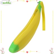 MOLIHA Banana Zero Wallet, Yellow 2.36*7.87 Inch Silicone Pen Bag, Creative Banana Shape Silicone Ma