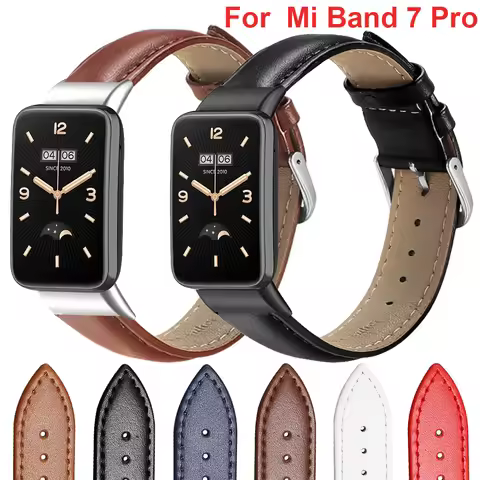 Leather Watch Band For Xiaomi Mi Band 7 Pro Women Men Bracelet Strap Loop For Mi Band 7 Pro Replacem