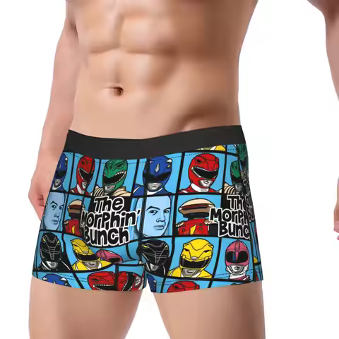 The Mighty Morphin Bunch Power Rangers Man Underwear Boxer Briefs Shorts Panties Humor Soft Underpan