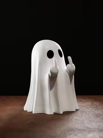1pc middle finger ghost statue, 7.5cm terrifying ghost decoration, Halloween ghost small statue ghos