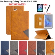 Premium PU Leather SM-T580 Smart Case For Samsung Galaxy Tab A A6 10.1 2016 T580 T585 SM-T585 T580N Cover Protective Flip Stand Casing +Gift