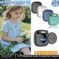 Silicone Cases for Tile Mate 2024 with Pin, Waterproof Hidden Holder for Tile Life360 Mate Tracker C