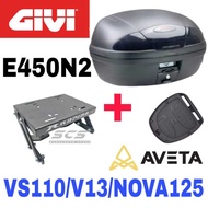 Combo Set Monorack Rapido ABS BOX GIVI E450N2 AVETA VS110 V13R NOVA125 GIVI E450N2 SPECIAL EDITION U