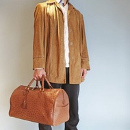 義大利皮革大衣外套 鴕鳥皮行李袋