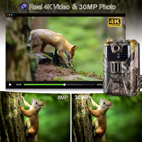 APP Trail Camera 4K Live Broadcast FREE Cloud Service Hunting Photo Traps 4G 30MP Wildlife Cameras N