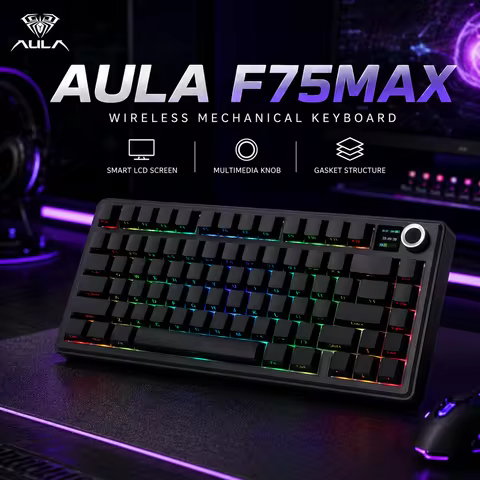 AULA F75 Max/F75 Mechanical Keyboard Custom 75% Layout RGB Backlight Wireless Bluetooth Gaming Keybo