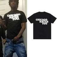 Hip Hop Fashion T-Shirt Casual Short Sleeve Y2K Chief Keef Chicago Rapper Hate Yourself Graphic
