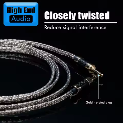 Preffair 7N OCC 16core TRS Jack AUX Audio Input Cable 3.5mm Male to 3.5mm Male Stereo Speaker Wire f