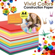 🇸🇬 (100Sheets) A4 Vivid Colors Construction Paper / 80gsm Crayola Construction Paper/ For Kids, Art 