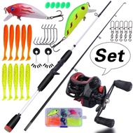 FRRTC Fishing Full Set 165cm 180cm Casting Fishing Rod Medium Light Power 7.2:1 Gear Ratio Casting F